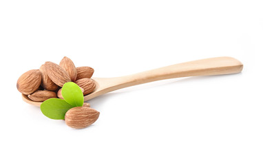  Almonds isolated on white background