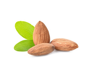  Almonds isolated on white background