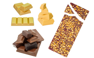 set of black and white chocolate for dessert