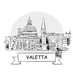 Valetta hand-drawn urban vector sign