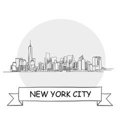 New York City hand-drawn urban vector sign