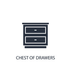 Chest of drawers icon. Simple furniture element illustration.