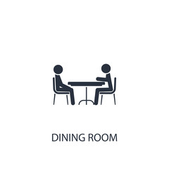 Fototapeta premium People sitting at the table icon. Simple furniture element illustration.