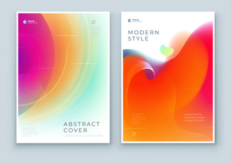 Liquid Abstract Cover Background Design. Fluid Dynamic Graphic Element for Modern Brochure, Banner, Poster, Flyer or Presentation Template with Line Pattern. Color Flow Frame illustration.