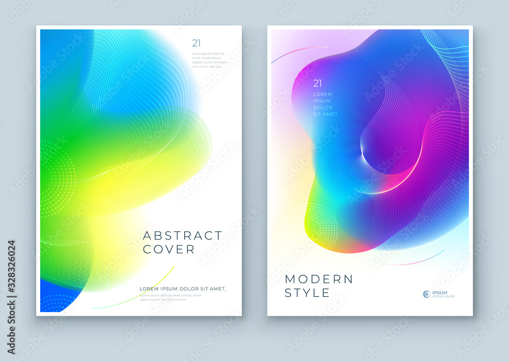 Wall mural liquid abstract cover background design. fluid dynamic graphic element for modern brochure, banner, 