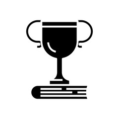 Studying cup black icon, concept illustration, vector flat symbol, glyph sign.