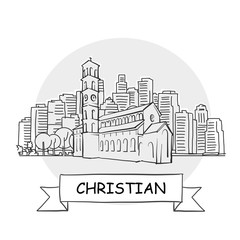Fototapeta premium Christian hand-drawn urban vector sign