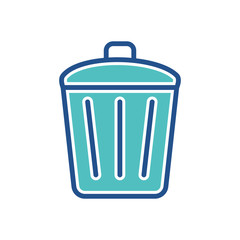 trash can icon design, flat style icon collection