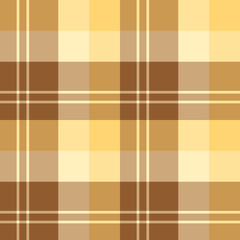 Seamless pattern in marvelous creative brown and yellow colors for plaid, fabric, textile, clothes, tablecloth and other things. Vector image.