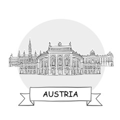 Obraz premium Austria hand-drawn urban vector sign