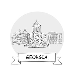 Georgia hand-drawn urban vector sign