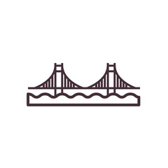 san francisco bridge line style icon vector design