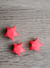 Colorful red origami lucky paper stars