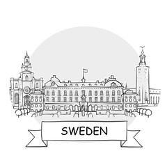 Fototapeta premium Sweden hand-drawn urban vector sign