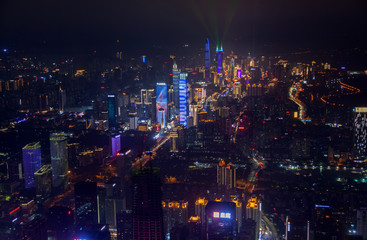 Obraz na płótnie Canvas Shenzhen skyscrapers with advertising illumination