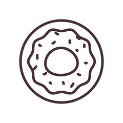 Isolated sweet donut line style icon vector design