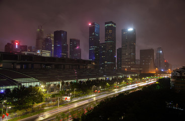 Fototapeta na wymiar Shenzhen Convention Exhibition Center in Futian
