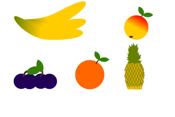 Set of Fruits, Digital Art