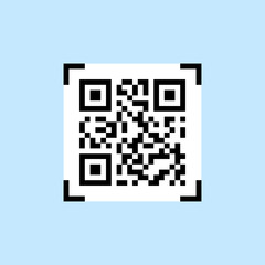 QR code icon for smartphone scanning. vector illustration. modern technology.