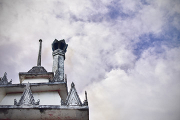 Crematorium for cremation on the background of the blue sky