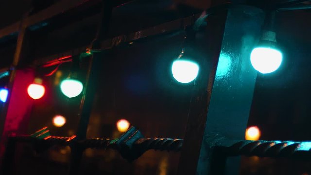 Christmas lanterns on the bridge