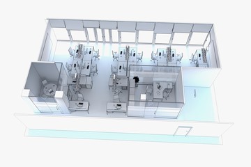 office, interior visualization, 3D illustration
