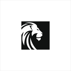 Lion icon modern logo in a box