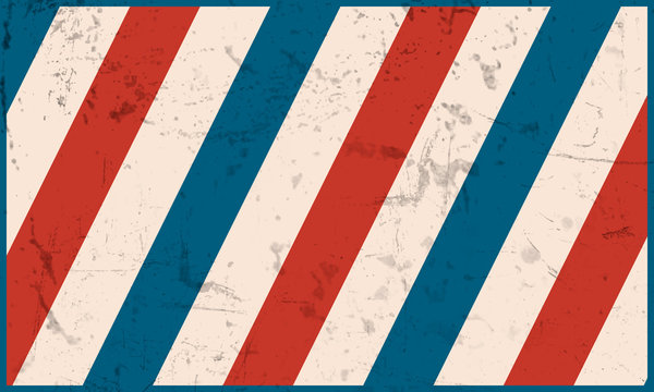 Background barbershop with diagonal colored stripes. Vector template in vintage style.