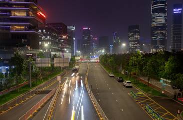 Fototapeta na wymiar wide Nanshan district highway in Shenzhen
