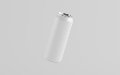 16 oz. / 500ml Aluminium Can Mockup - One Floating Can. Blank Label.  3D Illustration