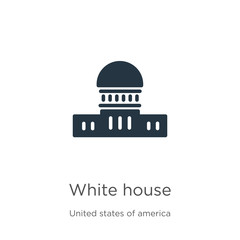 White house icon vector. Trendy flat white house icon from united states collection isolated on white background. Vector illustration can be used for web and mobile graphic design, logo, eps10