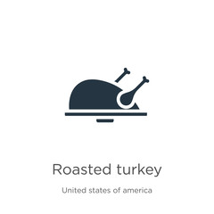 Roasted turkey icon vector. Trendy flat roasted turkey icon from united states of america collection isolated on white background. Vector illustration can be used for web and mobile graphic design,