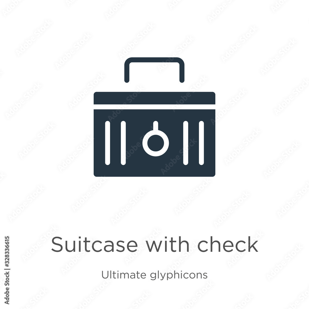 Poster suitcase with check icon vector. trendy flat suitcase with check icon from ultimate glyphicons colle