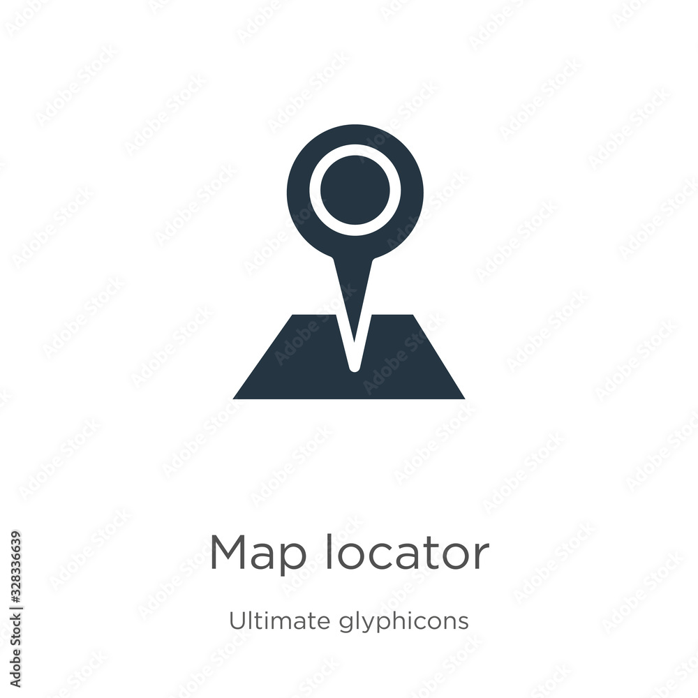 Poster map locator icon vector. trendy flat map locator icon from ultimate glyphicons collection isolated o