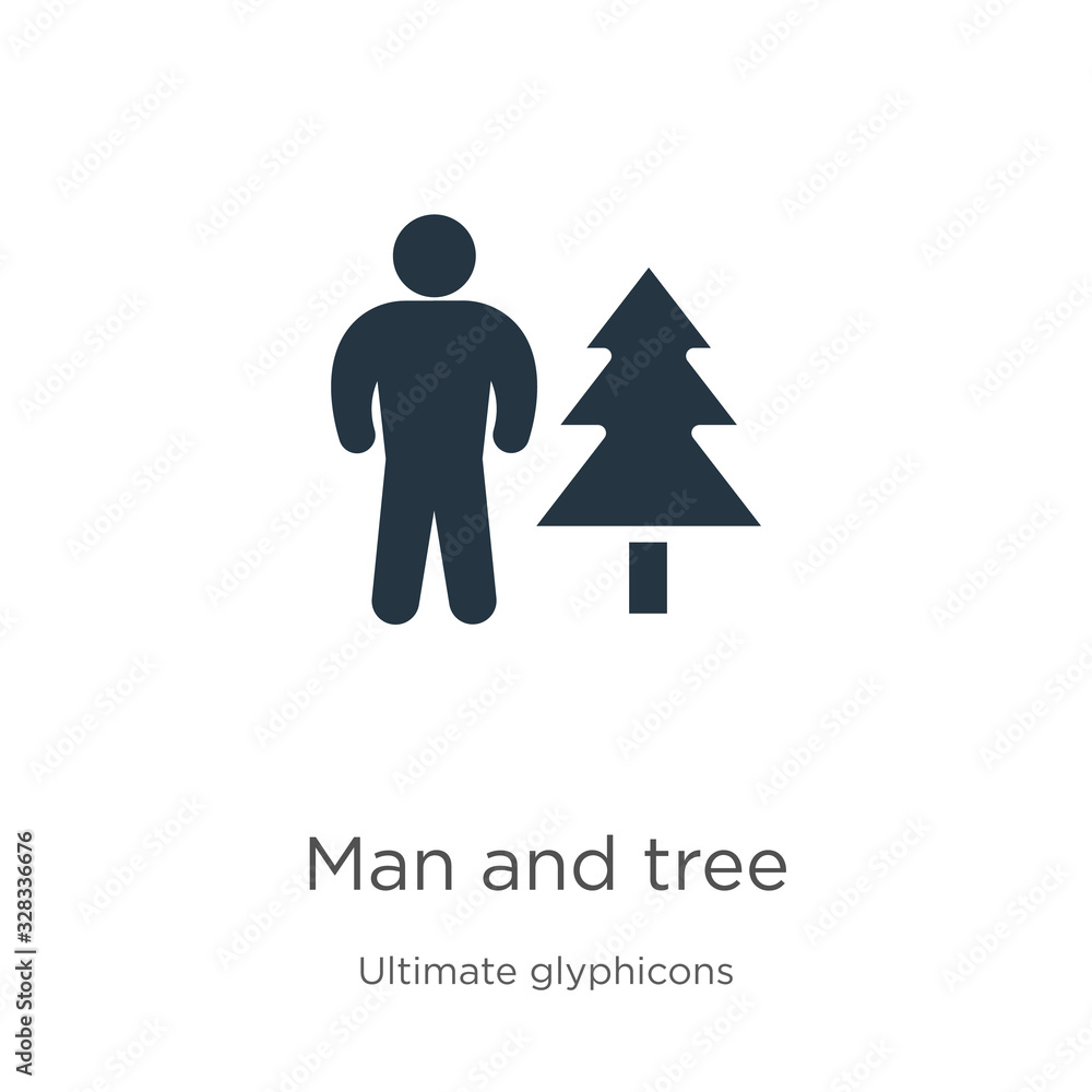 Poster man and tree icon vector. trendy flat man and tree icon from ultimate glyphicons collection isolated