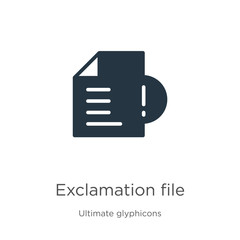 Exclamation file icon vector. Trendy flat exclamation file icon from ultimate glyphicons collection isolated on white background. Vector illustration can be used for web and mobile graphic design,