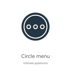 Circle menu icon vector. Trendy flat circle menu icon from ultimate glyphicons collection isolated on white background. Vector illustration can be used for web and mobile graphic design, logo, eps10