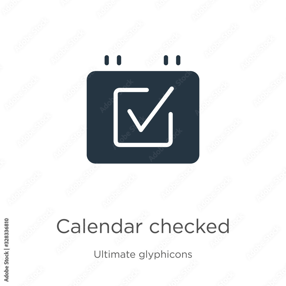 Poster calendar checked icon vector. trendy flat calendar checked icon from ultimate glyphicons collection 