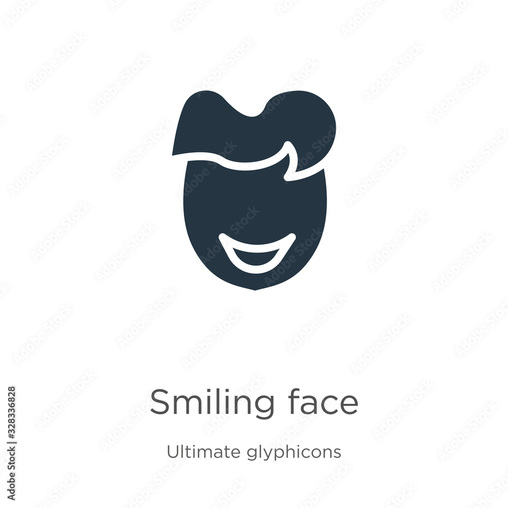 Poster smiling face icon vector. trendy flat smiling face icon from ultimate glyphicons collection isolated