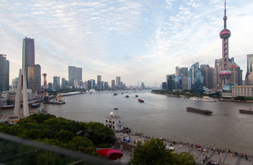 Huangpu river between Shanghai city districts 