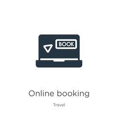 Online booking icon vector. Trendy flat online booking icon from travel collection isolated on white background. Vector illustration can be used for web and mobile graphic design, logo, eps10