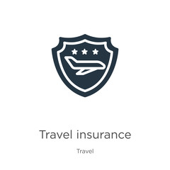 Travel insurance icon vector. Trendy flat travel insurance icon from travel collection isolated on white background. Vector illustration can be used for web and mobile graphic design, logo, eps10
