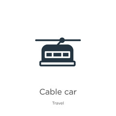 Cable car icon vector. Trendy flat cable car icon from travel collection isolated on white background. Vector illustration can be used for web and mobile graphic design, logo, eps10