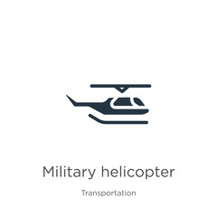 Military helicopter icon vector. Trendy flat military helicopter icon from transport aytan collection isolated on white background. Vector illustration can be used for web and mobile graphic design,