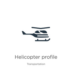 Helicopter profile icon vector. Trendy flat helicopter profile icon from transport aytan collection isolated on white background. Vector illustration can be used for web and mobile graphic design,