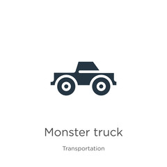 Monster truck icon vector. Trendy flat monster truck icon from transportation collection isolated on white background. Vector illustration can be used for web and mobile graphic design, logo, eps10