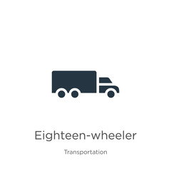 Eighteen-wheeler icon vector. Trendy flat eighteen-wheeler icon from transportation collection isolated on white background. Vector illustration can be used for web and mobile graphic design, logo,