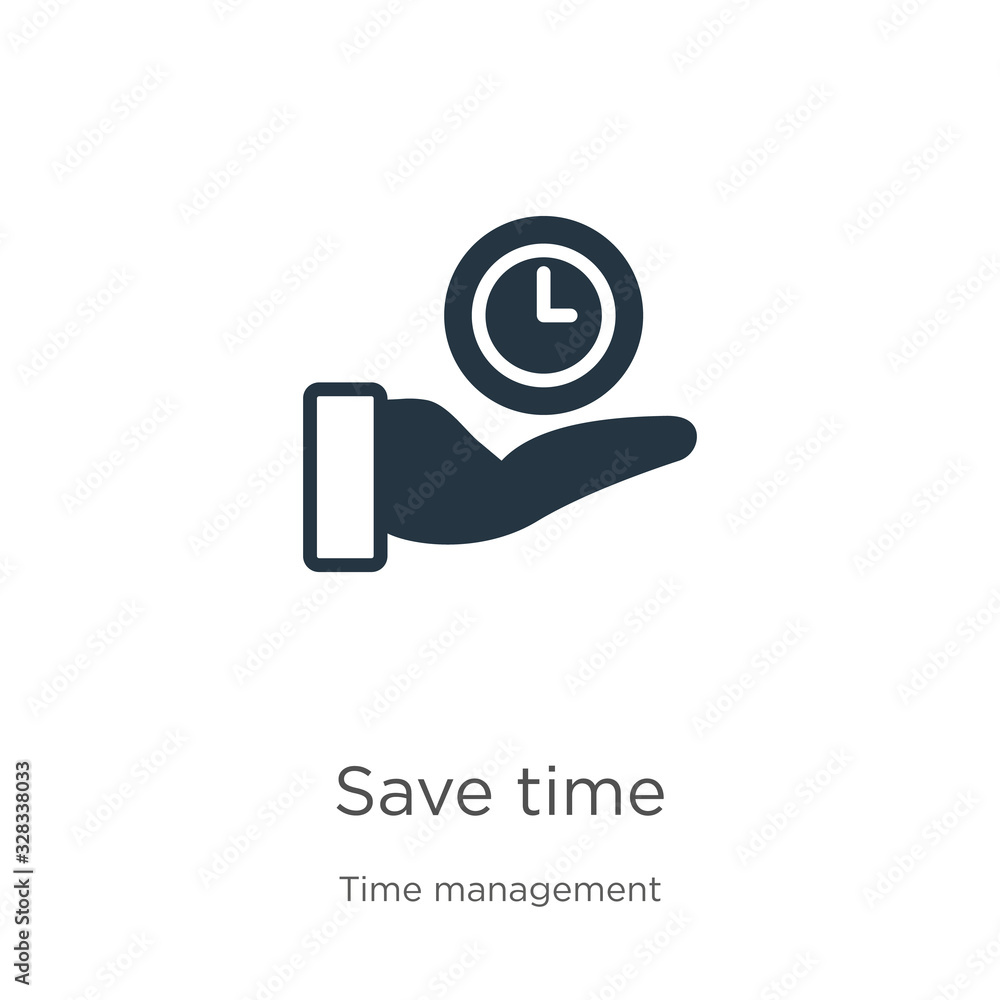 Poster save time icon vector. trendy flat save time icon from time management collection isolated on white 