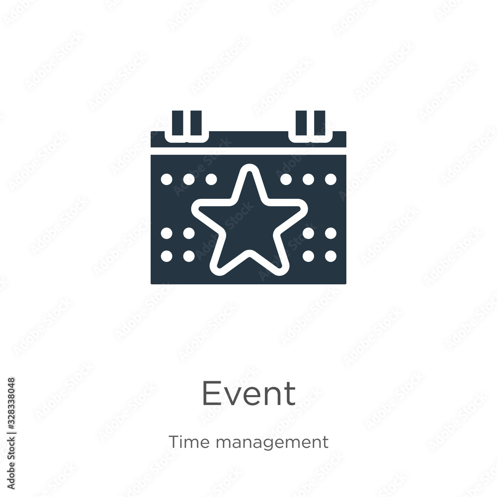 Poster event icon vector. trendy flat event icon from time management collection isolated on white backgrou