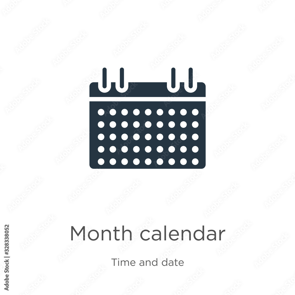 Poster month calendar icon vector. trendy flat month calendar icon from time and date collection isolated o